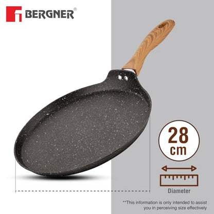 Image 3 of BERGNER Ivory Black Granite Non-Stick 28cm Dosa Tawa