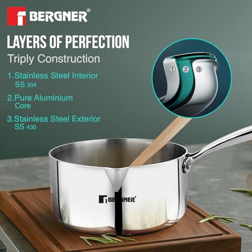 Image 6 of BERGNER Bergner Argent Triply Milkpan/Saucepan/Teapan 18cm 2.3 L