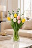 Image 1 of Default Title for the product Divyakosh Artificial Flowers for Vase (Vase Not Included)- Luxury Tulip Flower Bouquet with Eucalyptus & Baby's Breath, Faux Floral Arrangement for Home Decor, Living Room, Wedding Decoration, Office