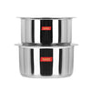 Image 1 of Default Title for the product Sumeet Large Size Stainless Steel Induction Bottom (Encapsulated Bottom) Induction & Gas Stove Friendly Container/Tope/Cookware with Lid Set of 2 Pc. Size No.17 (5 Ltr), Size No. 18 | 6 liter