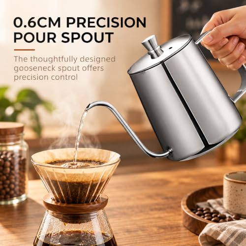 Image 6 of Supvox Gooseneck Kettle 350ml Stainless Steel with Lid