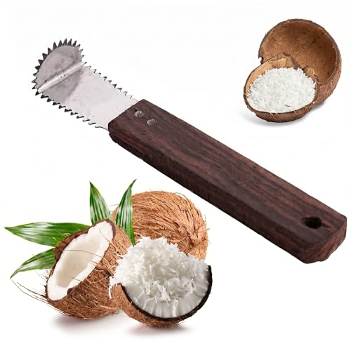 Image 1 of Default Title for the product BIRJIS Coconut Scraper Tool with Bent Stainless Steel Blade