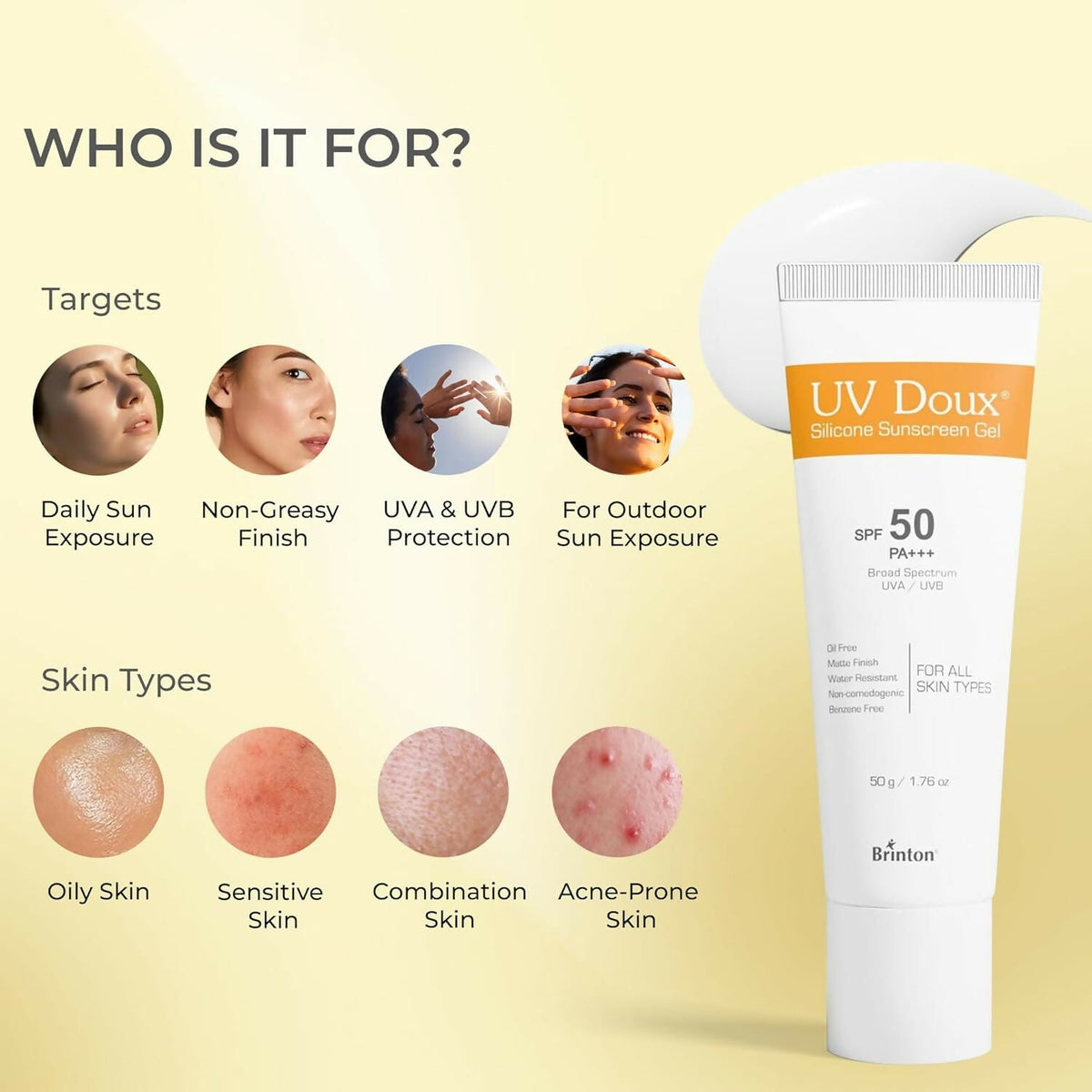 Image 9 of Brinton UV Doux Silicone Sunscreen Gel SPF 50 PA+++