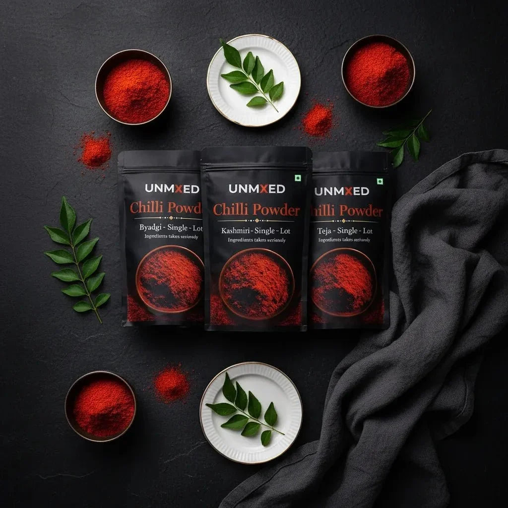 Image 2 of UNMIXED Chilli Powder Combo – Teja, Byadgi & Kashmiri | Family Pack