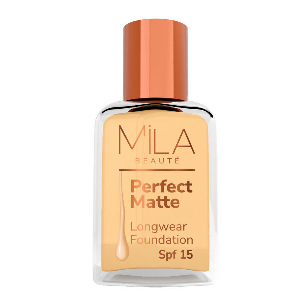 Image 1 of Mila Beaute Perfect Matte Longwear Foundation with SPF 15 & Oil Control Formula - Natural Beige