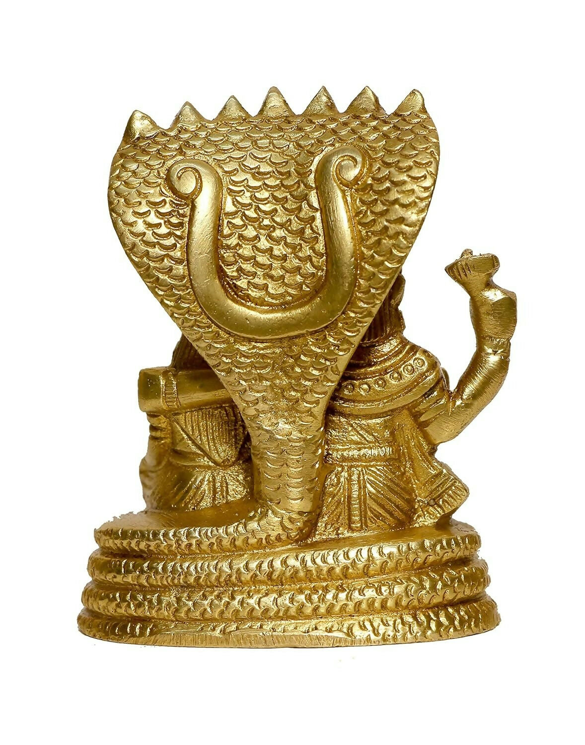 Image 4 of P.J.Handicrafts Brass Metal Statue Of Vishnu Ji With Laxmi