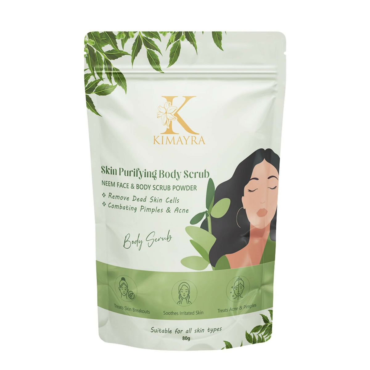 Image 1 of Kimayra Natural Neem Skin Purifying Face & Body Scrub For Acne, Pimple-Free Clear Skin