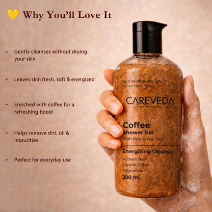 Image 4 of CareVeda Coffee Shower Gel | Deep Cleansing, Hydrating & Refreshing Skin