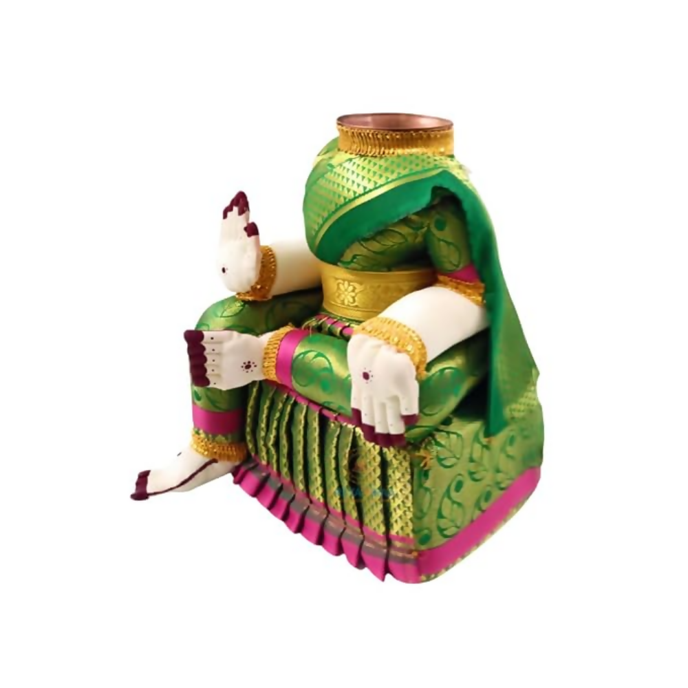 Image 5 of SRI YAGNAA Metal Varalakshmi Doll With Face - Multicolor