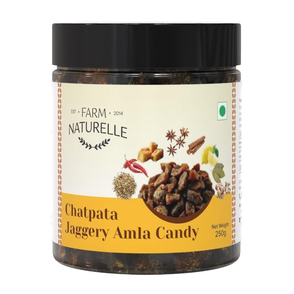 Image 1 of 250 gm for the product Farm Naturelle Chatpata Jaggery Amla Candy - Tangy