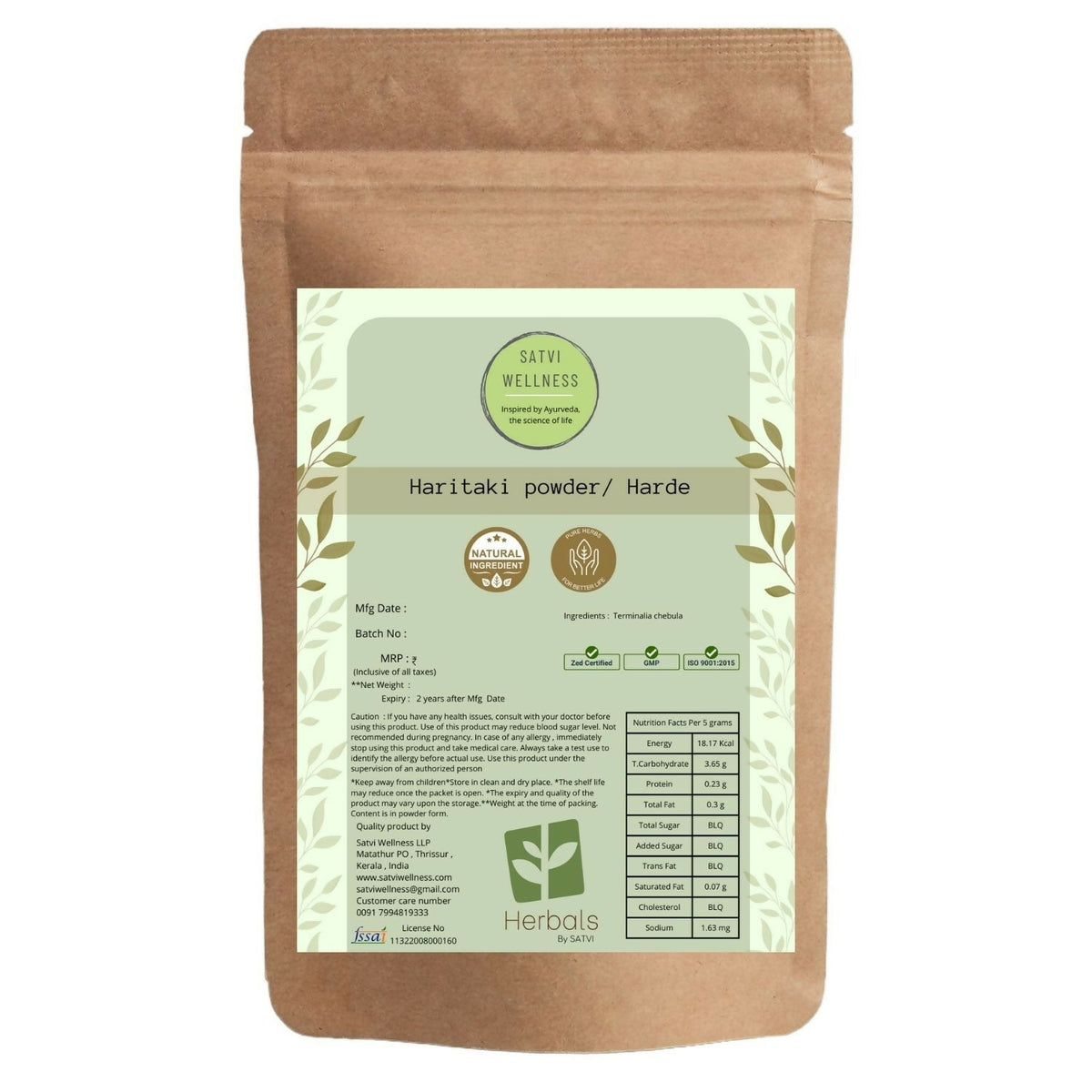 Image 1 of 100 gm for the product Satvi Wellness Haritaki Powder