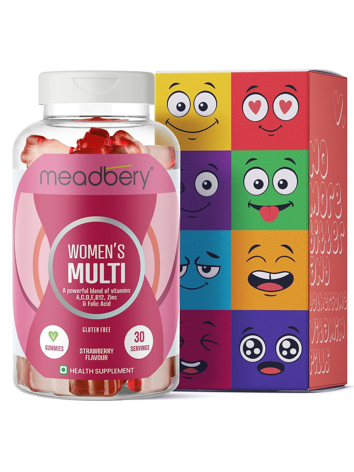 Image 1 of Meadbery Women's Multivitamin Gummies - Strawberry Flavour
