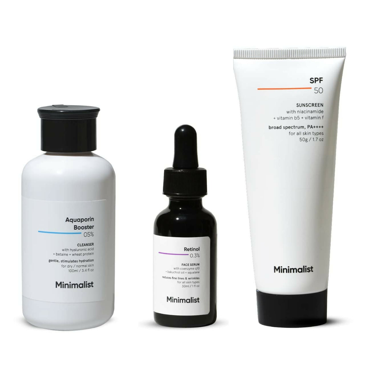Image 1 of Minimalist Anti-Aging Skincare Kit, Routine Kit For Women & Men