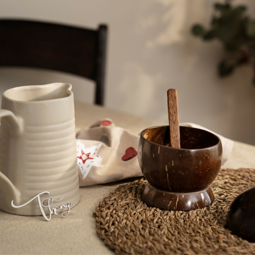 Image 2 of Thenga Coconut Shell Artisan Soup Bowl & Soup Spoon