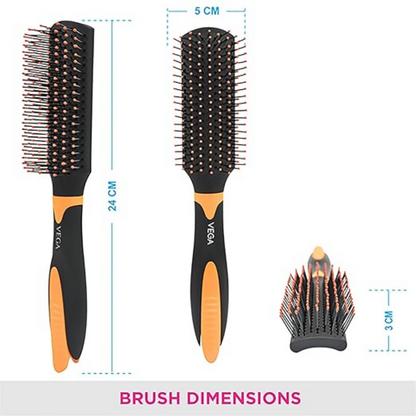 Image 2 of Vega Flat Brush With Clip, Black