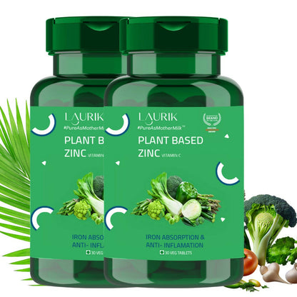 Image 8 of Laurik Plant Based Zinc And Vitamin C Tablets | Supplements Help Iron Absorption And Immune Support For Men And Women