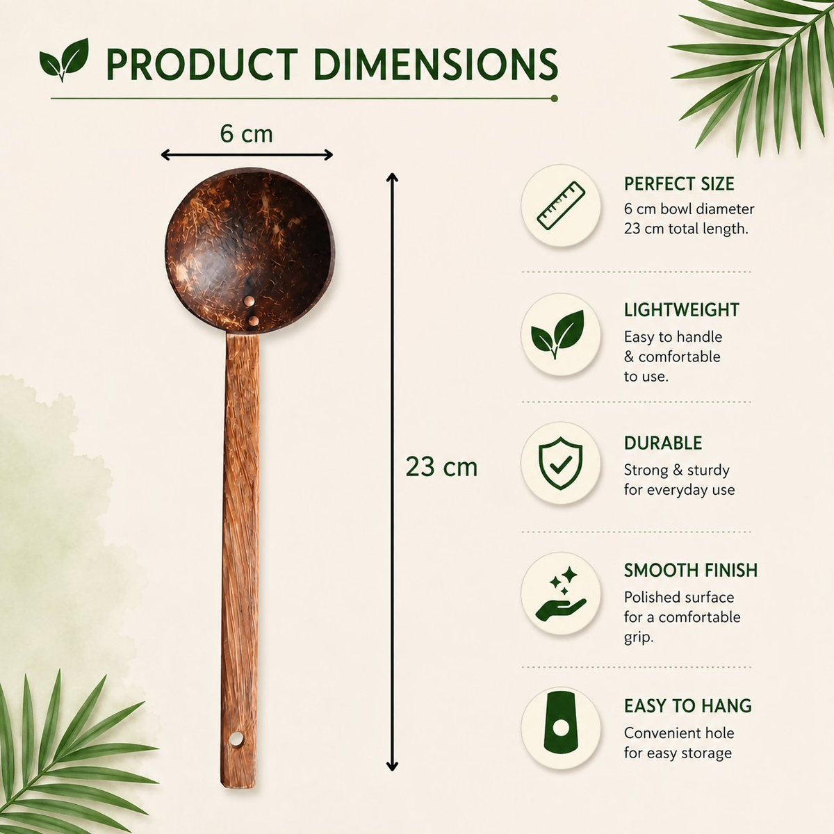 Image 5 of Thenga Coconut Shell Ladles/Spoon Set