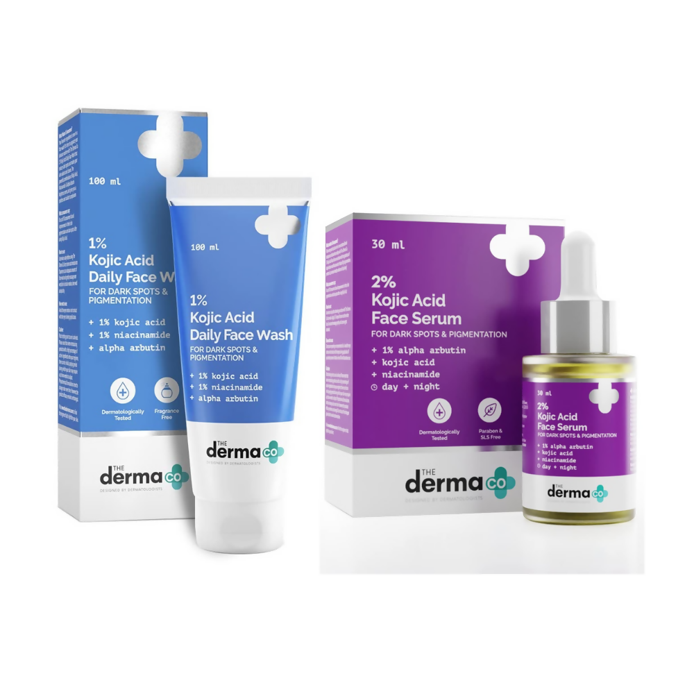 Image 1 of The Derma Co 1% Kojic Acid Face Wash & 2% Kojic Acid Face Serum Combo