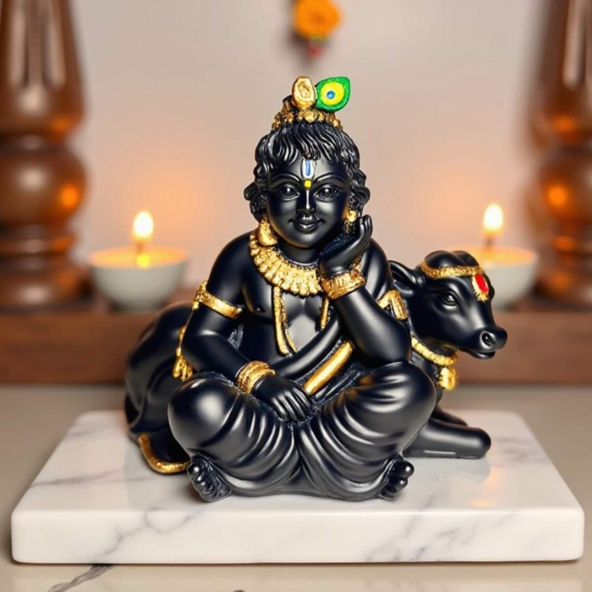 Image 4 of Kanha Ji with Cow