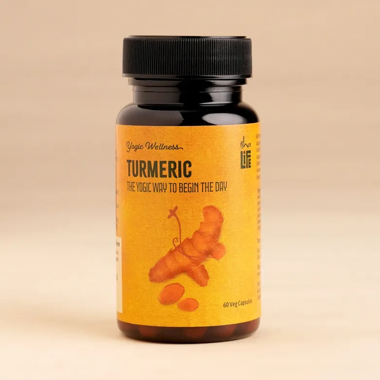 Image 1 of 60 caps for the product Isha Life Turmeric Powdered Form Of Vegetarian Capsules
