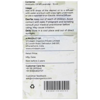 Image 2 of Vrinda Lavender Aromatic Natural Oil