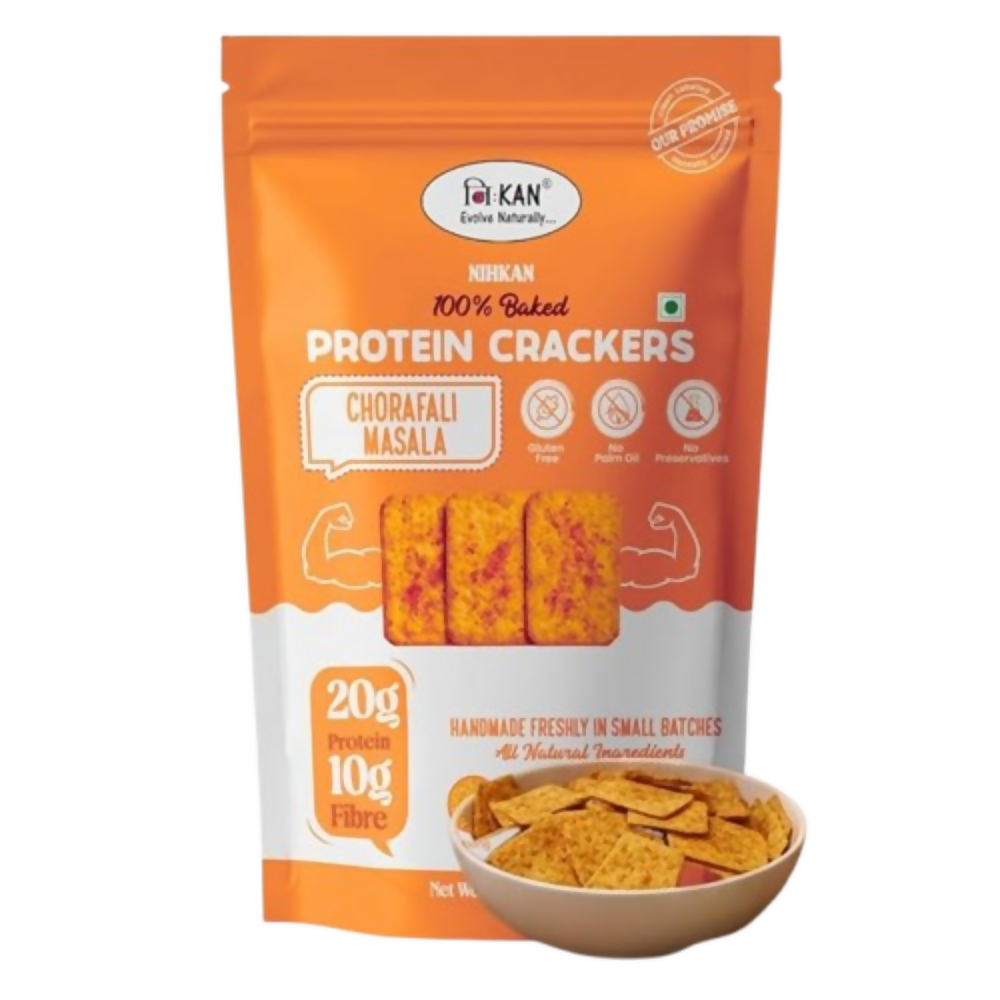 Image 1 of 100 gm / Pack of 1 for the product NIHKAN Protein Thins Crackers - Chorafali Masala