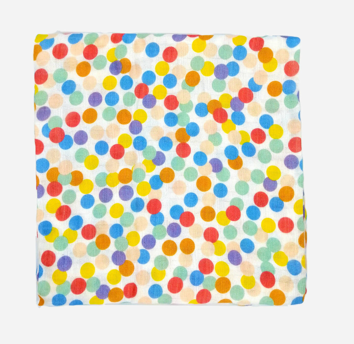 Image 4 of Kindermum Organic Cotton Muslin Swaddle Blanket 110 Cm X 110 Cm - Set Of 2 - Colorful Polka And Bear