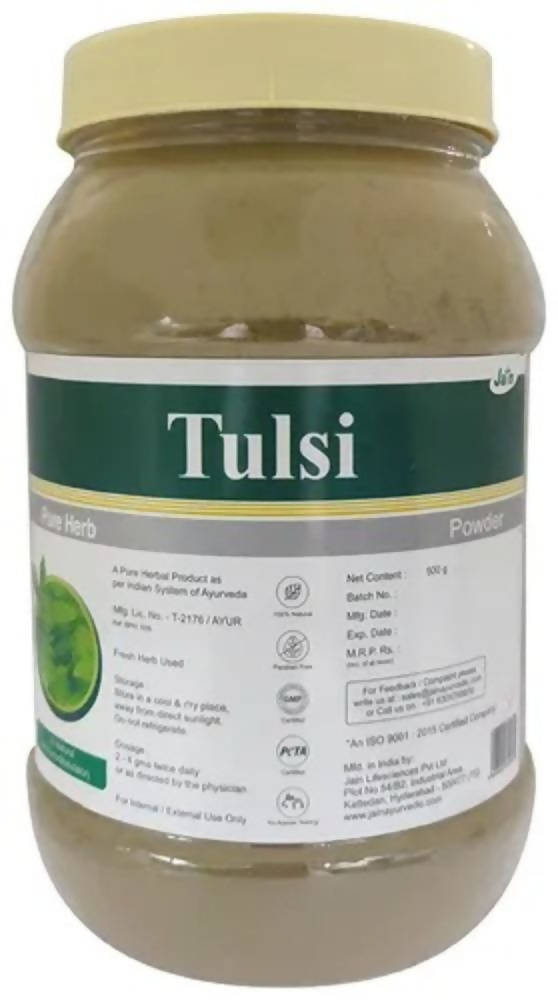 Image 1 of 500 gm for the product Jain Tulsi Powder