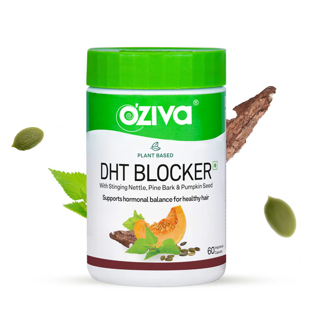 Image 1 of 60 caps for the product OZiva Plant Based DHT Blocker For Hair Fall Control With Stinging Nettle Extract