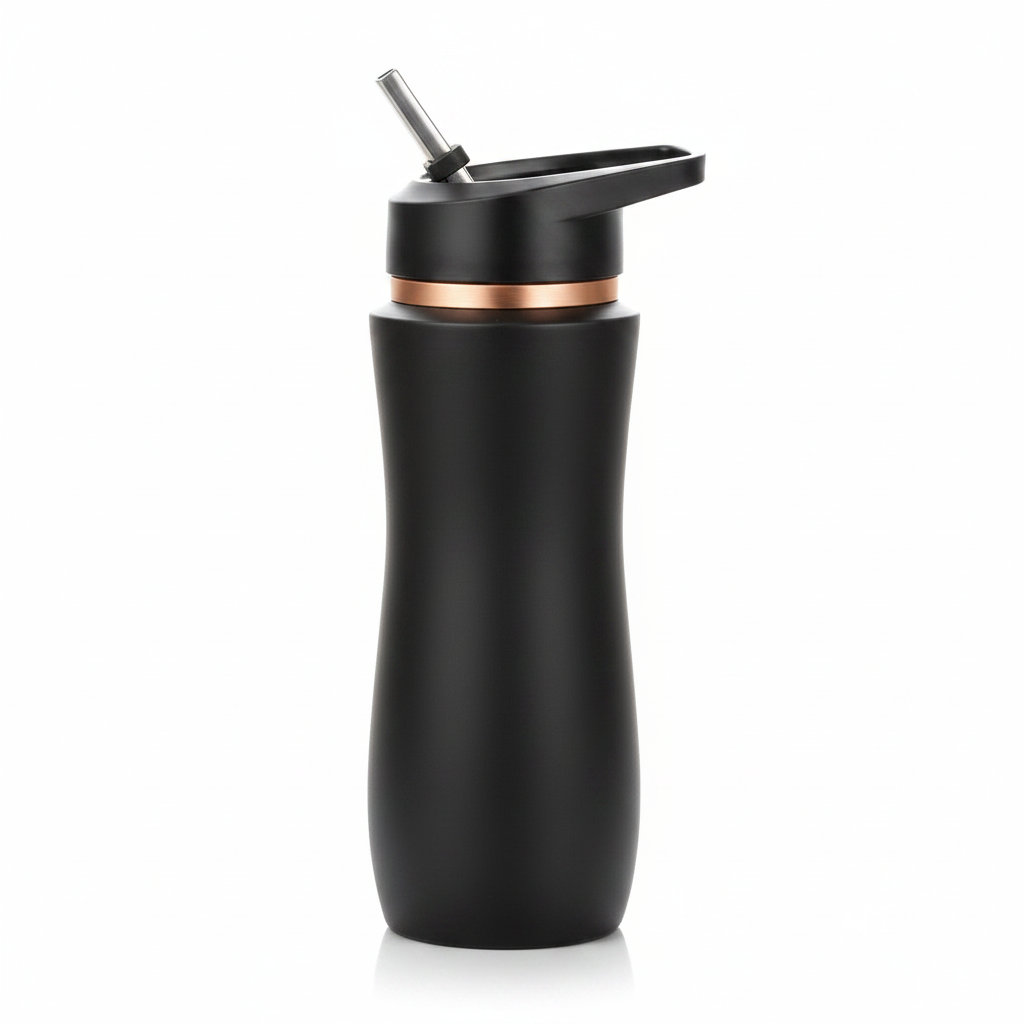 Image 2 of Sattvya Gifting Black Colour Coated Copper Sipper