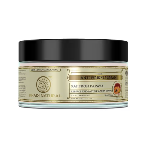 Image 1 of 50 gm for the product Khadi Natural Saffron & Papaya Anti Wrinkle Cream