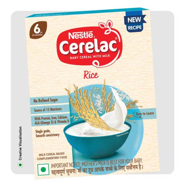 Image 1 of 300 gm / Pack of 1 for the product Nestle Cerelac Baby Cereal with Milk - Rice, From 6-12 Months