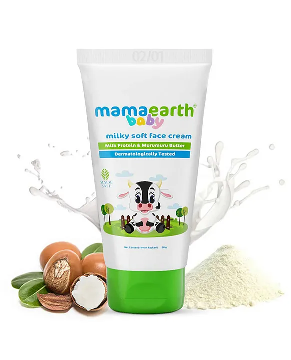 Image 1 of 60 gm for the product Mamaearth Milky Soft Baby Face Cream For Moisturizes, Soothes, Heals Chapped Skin