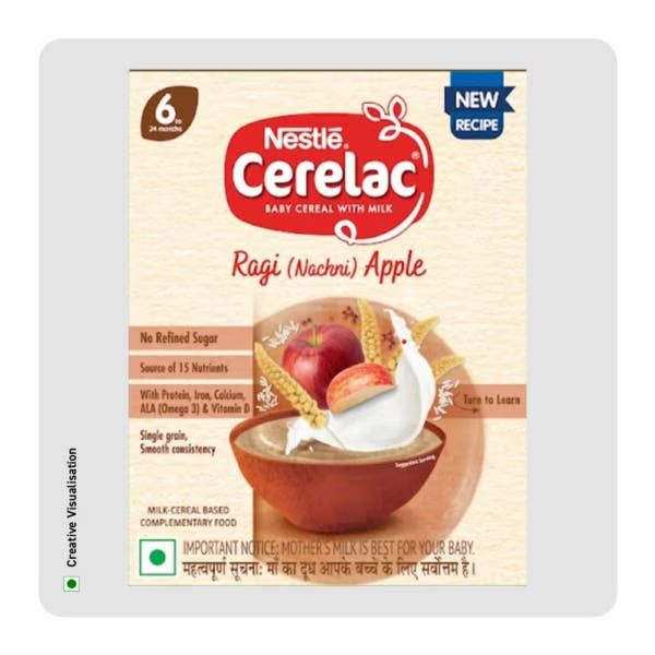 Image 1 of 300 gm for the product Nestle Cerelac Baby Cereal With Milk - Ragi & Apple