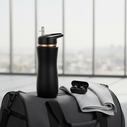Image 3 of Sattvya Gifting Black Colour Coated Copper Sipper
