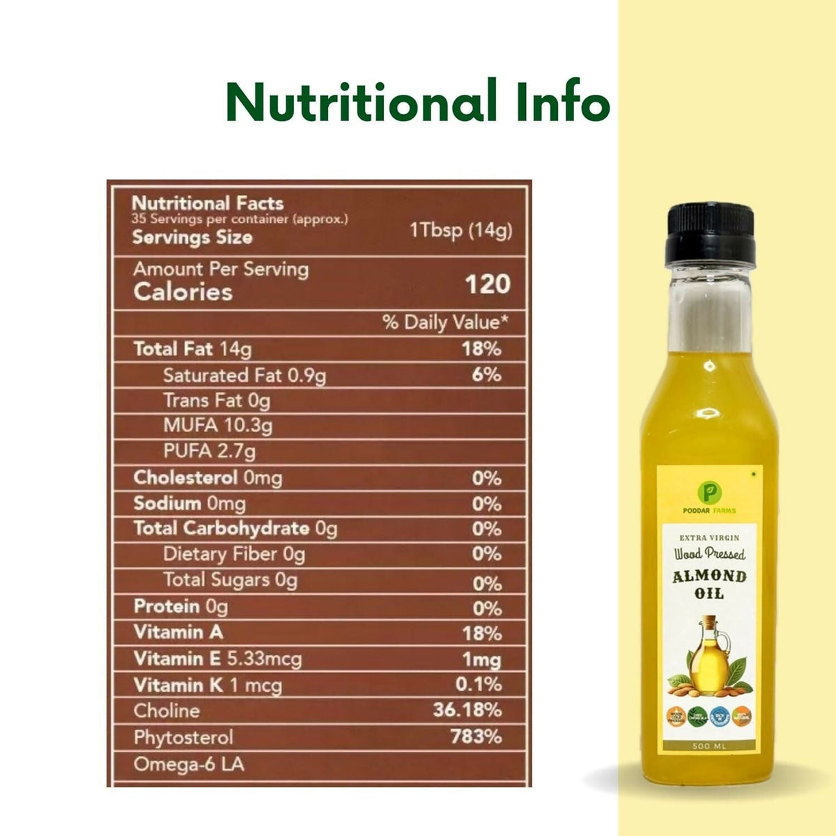 Image 4 of Poddar Farms Wood Pressed Almond Oil