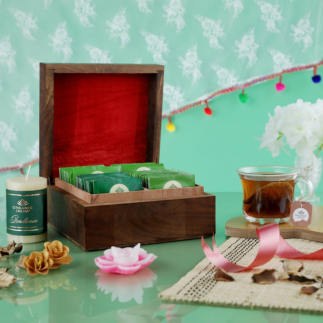 Image 1 of Organic India Wooden Gift Box 60 Teabags