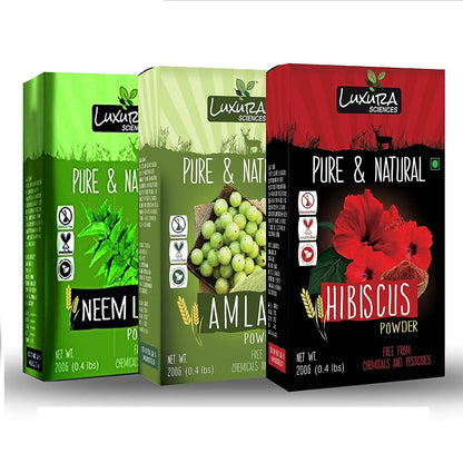 Image 1 of Luxura Sciences Natural Hair Care for Healthy Hair Regular - Neem + Amla + Hibiscus