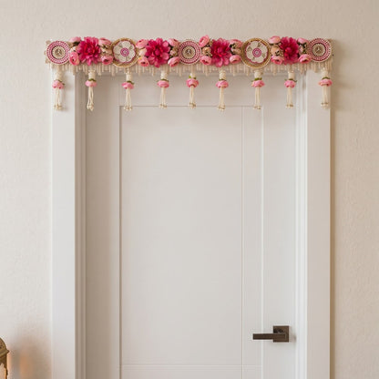 Image 1 of Renu's Creation Pink Floral Bloom Toran