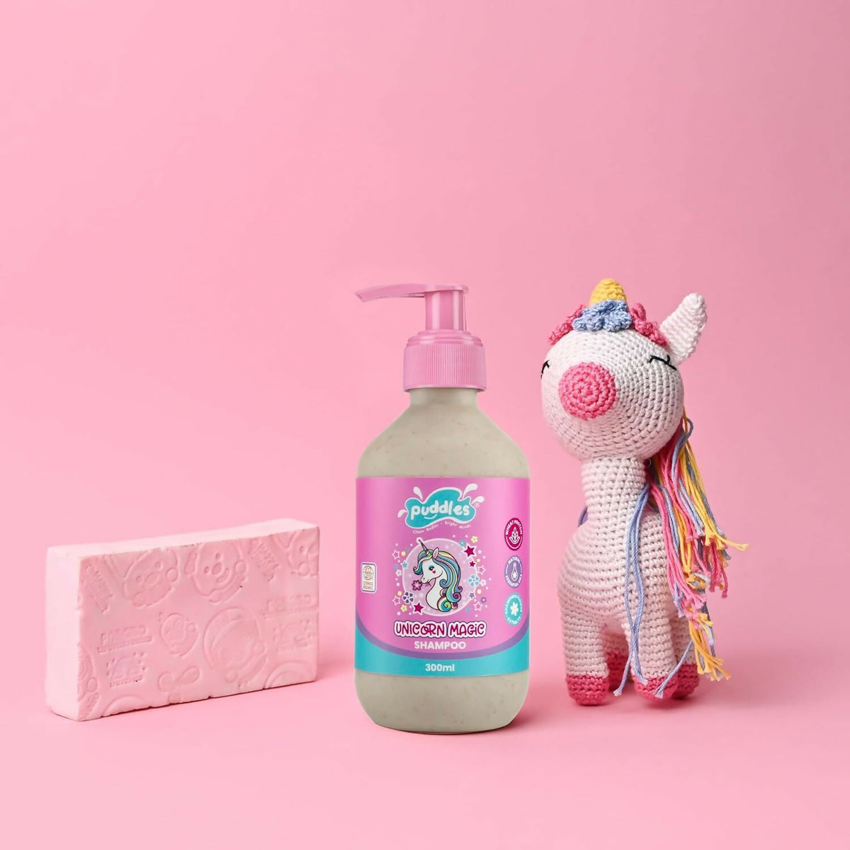 Image 2 of 300 ml for the product Puddles Organic Playful Shampoo For Kids -Unicorn Magic - Age 2-12 Yrs, Tear-Free, Ph Balanced, Sulfate-Paraben Free