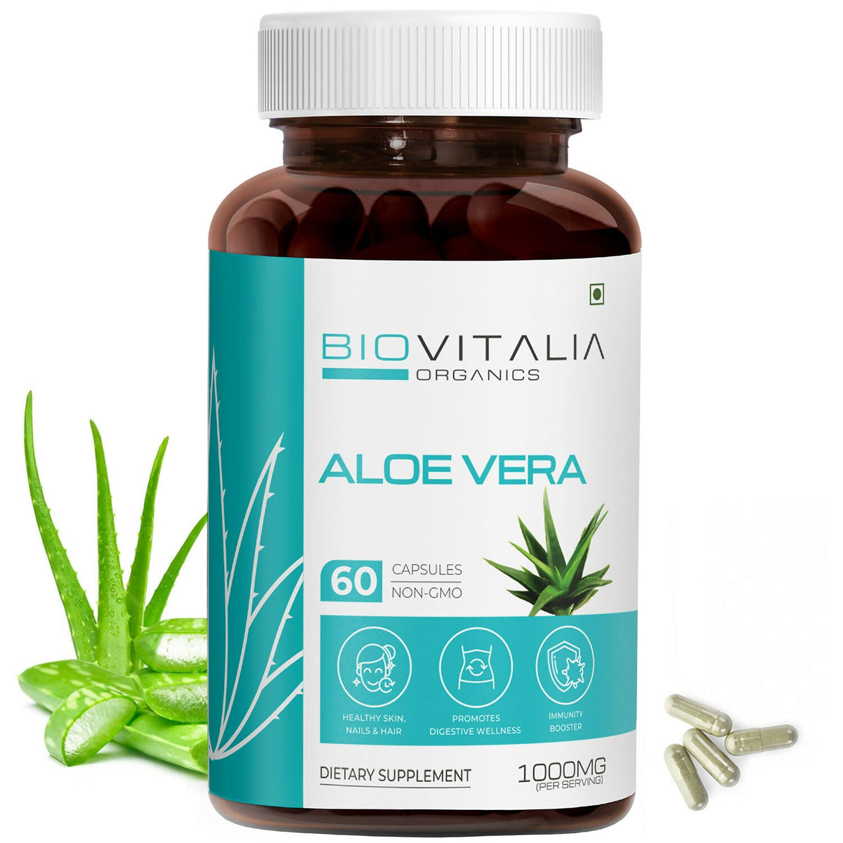 Image 1 of Biovitalia Organics Aloe Vera Capsule For Nourish Skin & Hairs