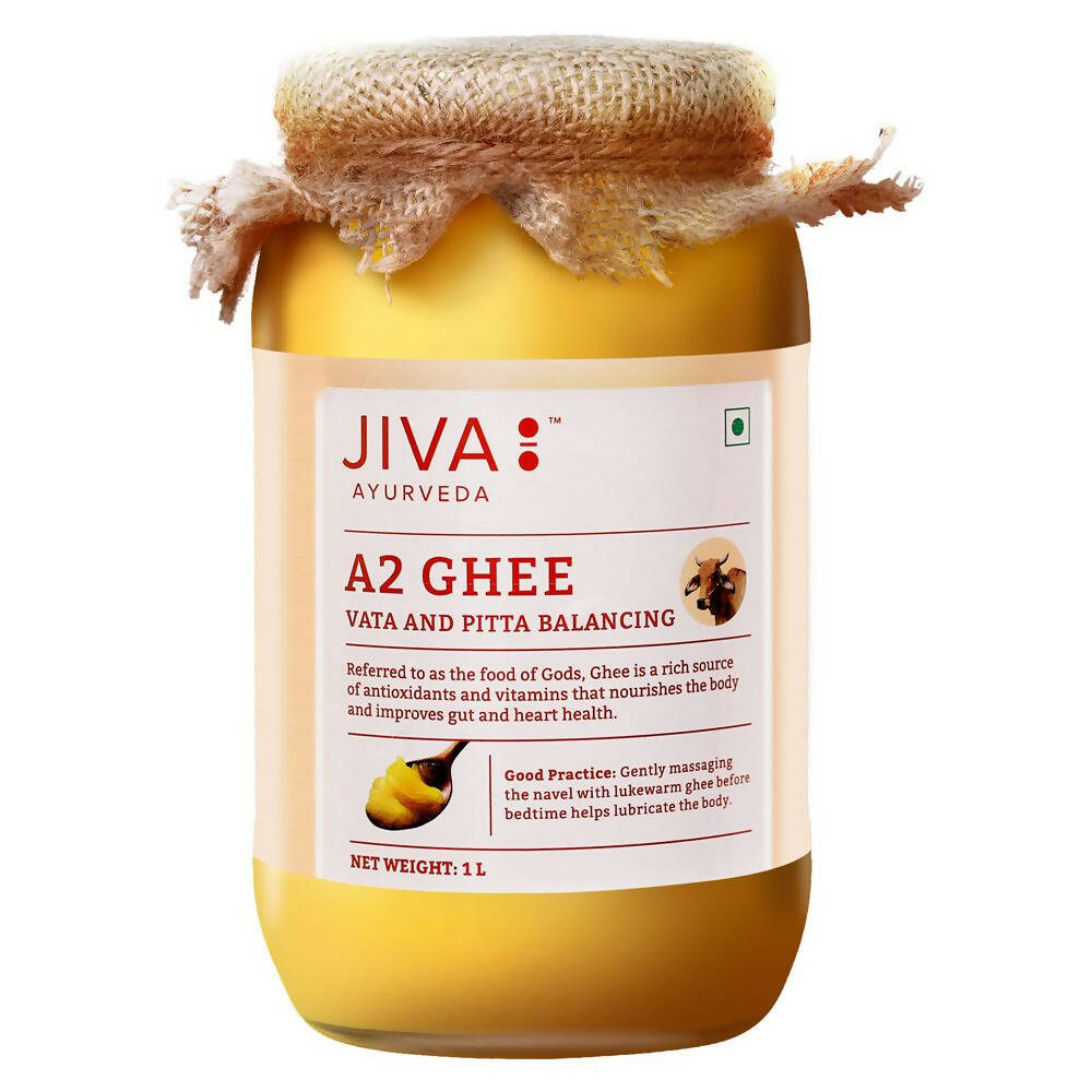 Image 1 of 1 L / Pack of 1 for the product Jiva Ayurveda A2 Gir Cow Ghee | 100% Gir Cow Ghee | Vedic Bilona Method Ghee
