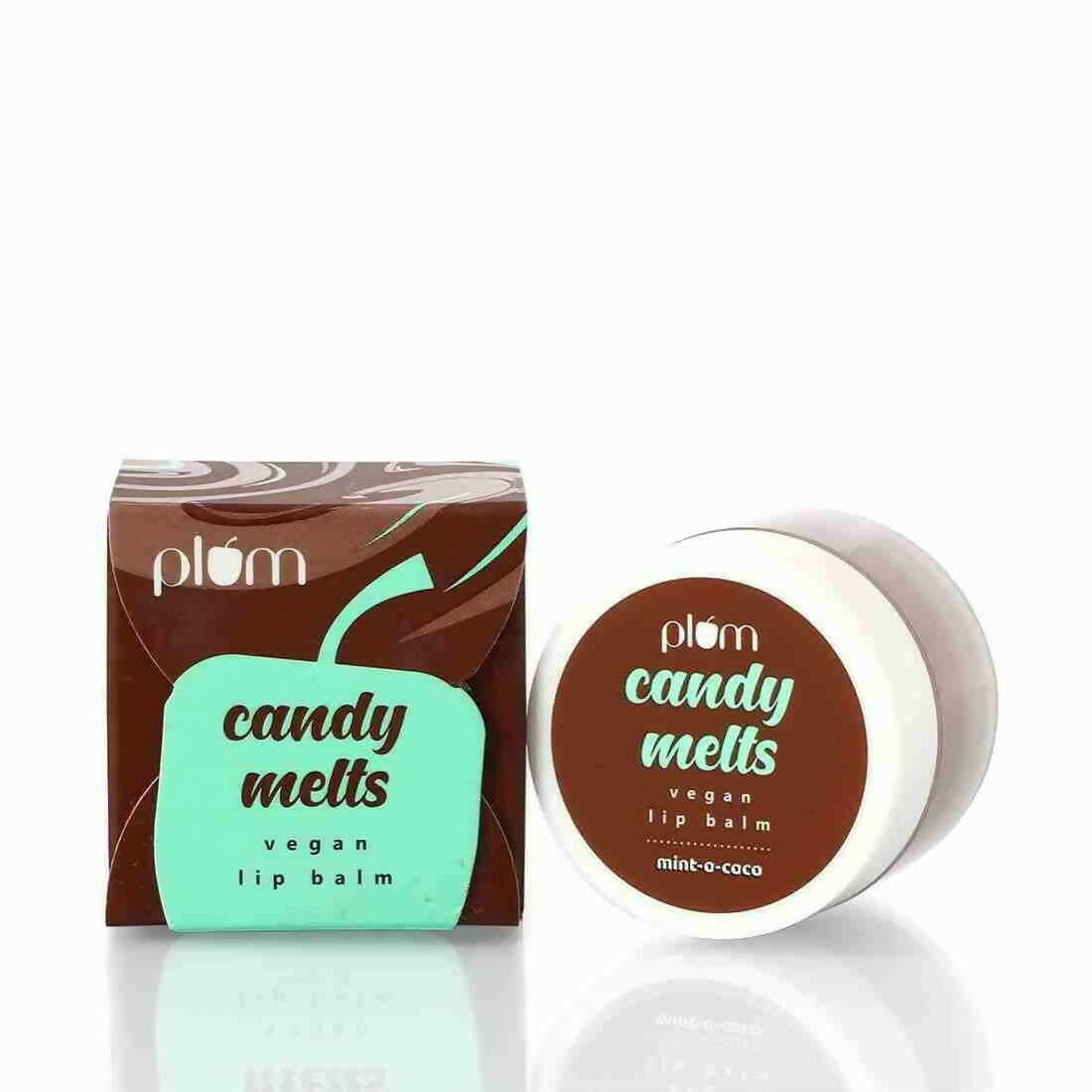 Image 1 of 12 gm / Pack of 1 for the product Plum Candy Melts Vegan Lip Balm - Mint-o-Coco