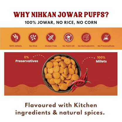 Image 6 of NIHKAN Protein Crackers & Millet Puffs - Moringa, Sesame Crackers & Jowar Puffs Peri, Pudhina & Desi Masala