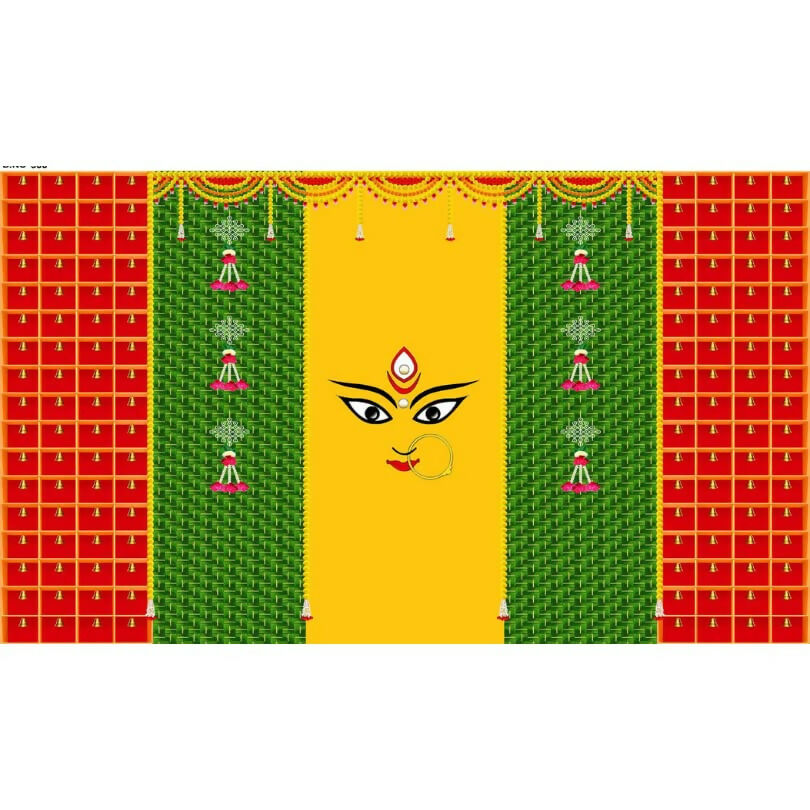 Image 4 of Sri Yagnaa M 43 – Durga Mata Pooja Backdrop Cloth, 8 x 5 Ft
