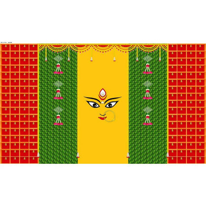 Image 4 of Sri Yagnaa M 43 – Durga Mata Pooja Backdrop Cloth, 8 x 5 Ft