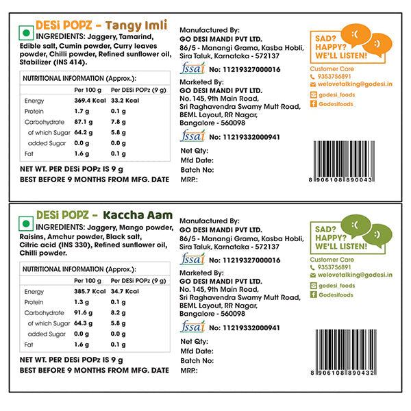 Image 3 of Go desi Popz Combo | Tangy Imli & Kaccha Aam | Pack of 50