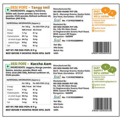 Image 3 of Go desi Popz Combo | Tangy Imli & Kaccha Aam | Pack of 50