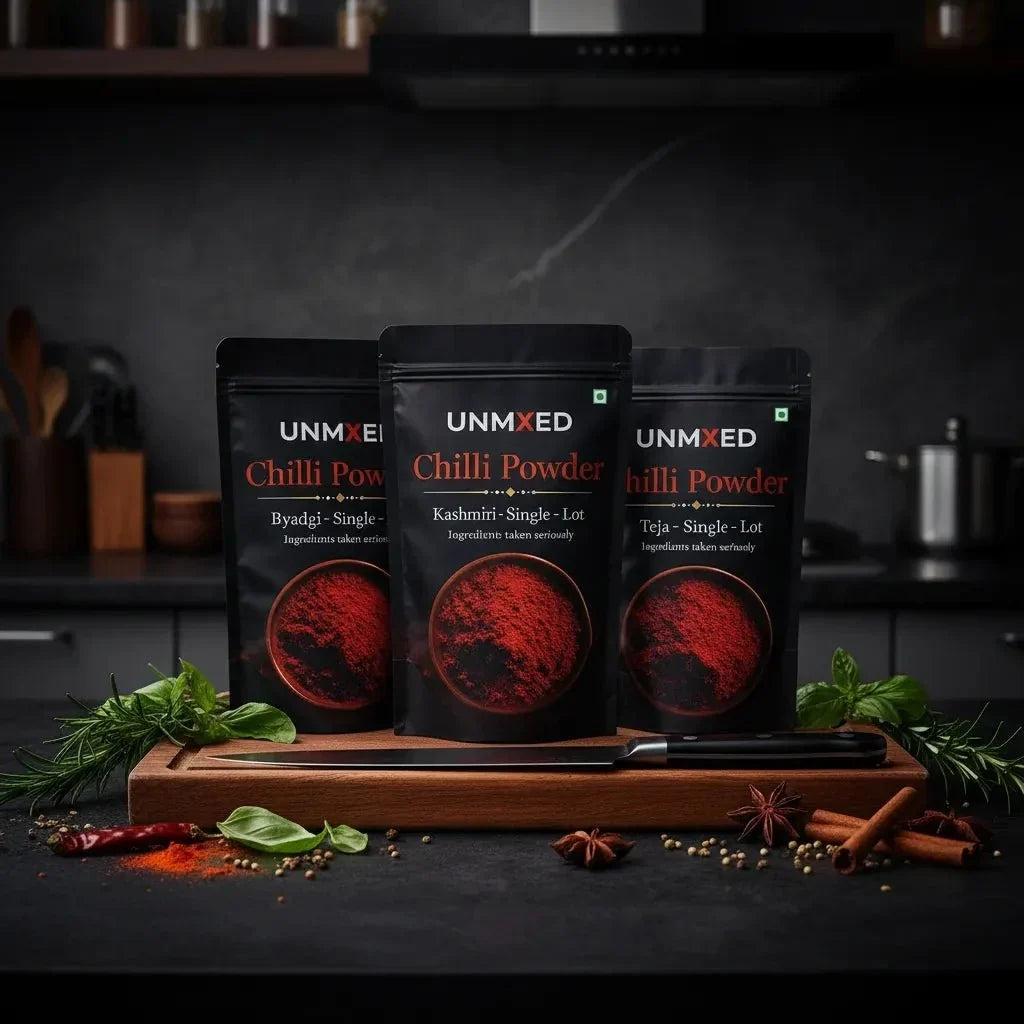 Image 3 of UNMIXED Chilli Powder Combo – Teja, Byadgi & Kashmiri | Family Pack