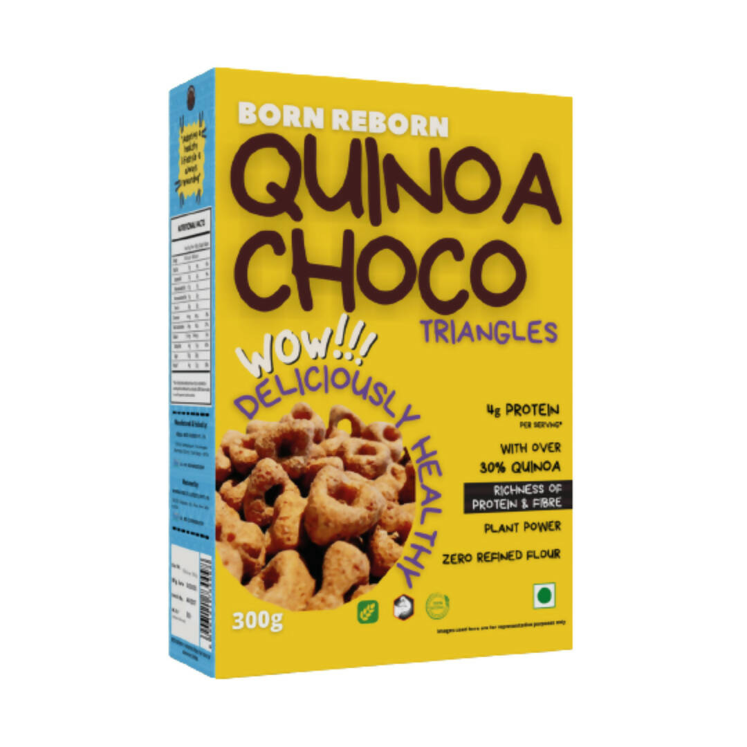 Image 1 of 300 gm for the product Born Reborn Quinoa Crunchy Choco Triangles